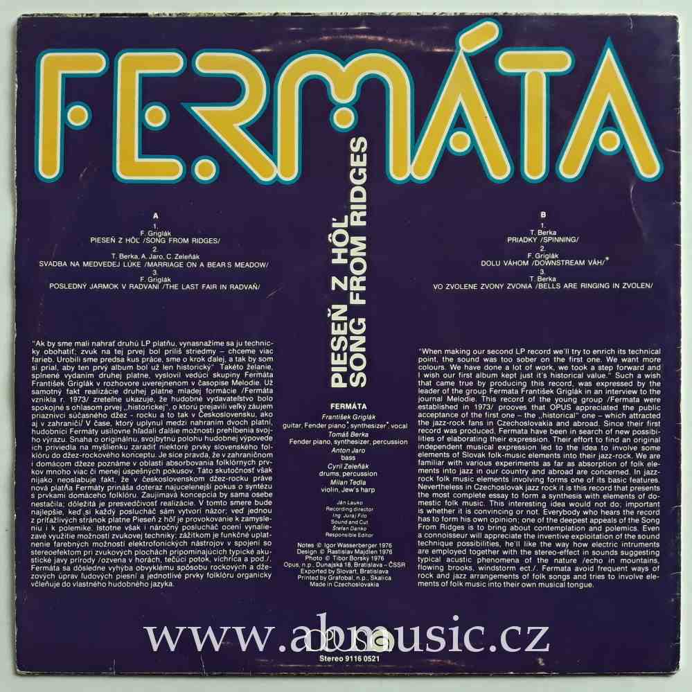 LP FERMÁTA - Piesen Z Hol Song From Ridges