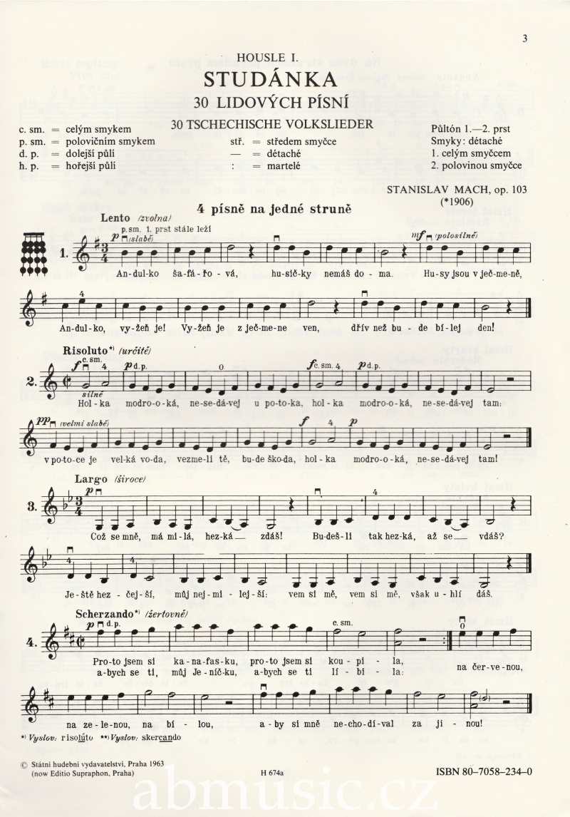 Mach Stanislav - Studánka 30 lidových písní op.103