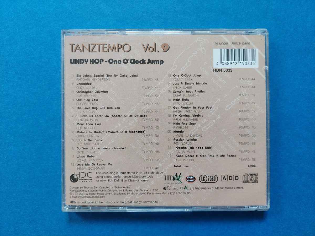 TANZTEMPO VOL.9 - LINDY HOP - One O´clock jump