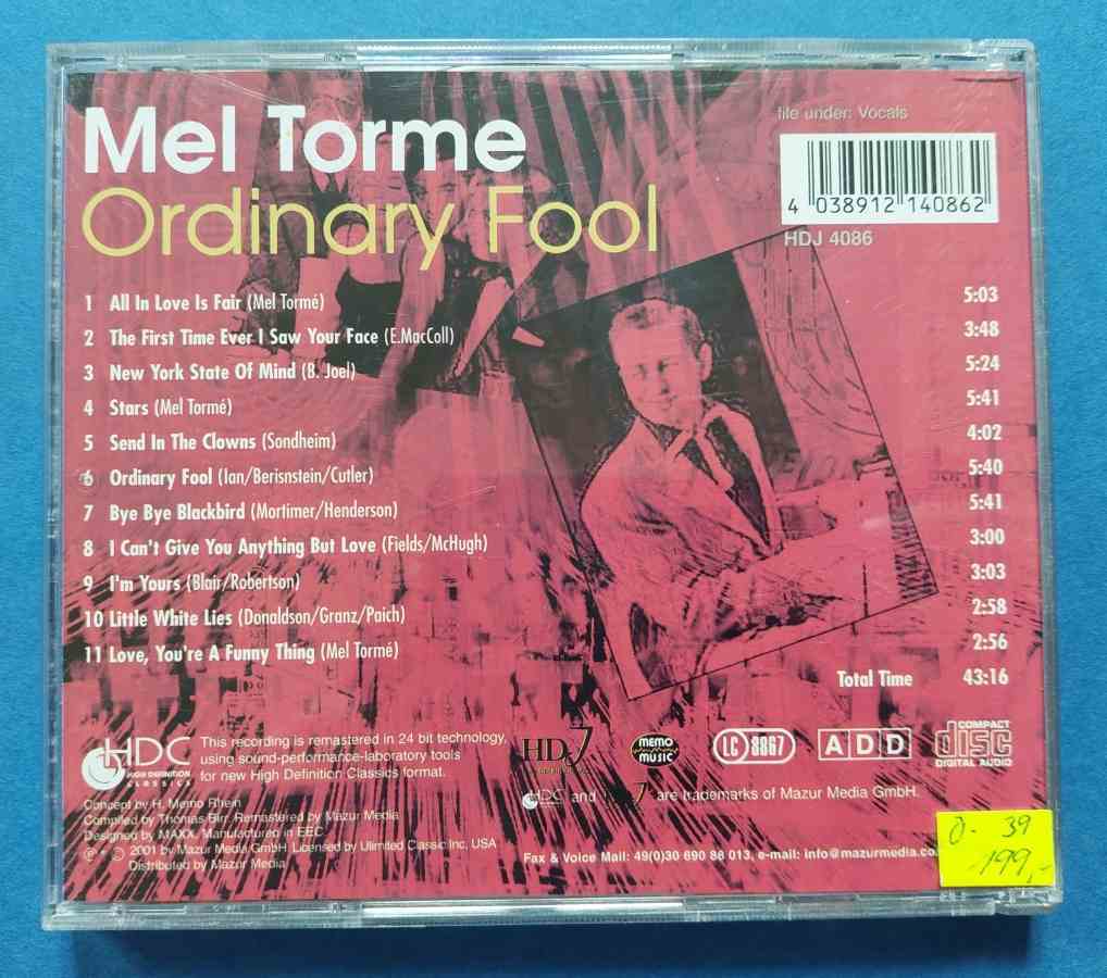 CD Mel Torme - Ordinary Fool