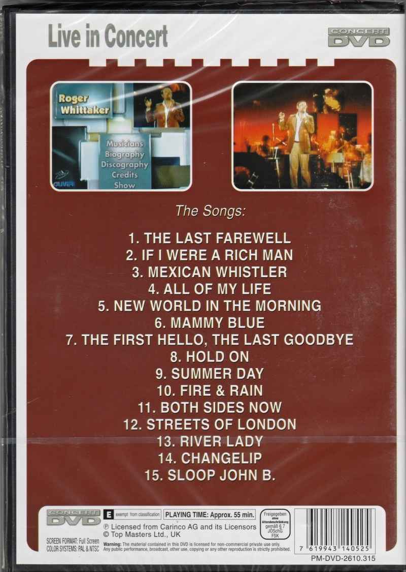 DVD Roger Whittaker in Concert
