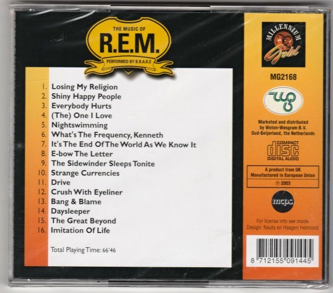 CD The music of R.E.M performed by B.R.A.K.E