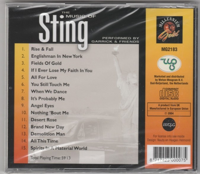 CD The Music of Sting performed by Garrick & Friends