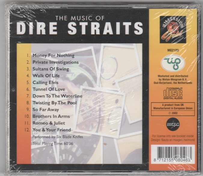 CD The music of Dire Straits performed by Six Blade Knifes