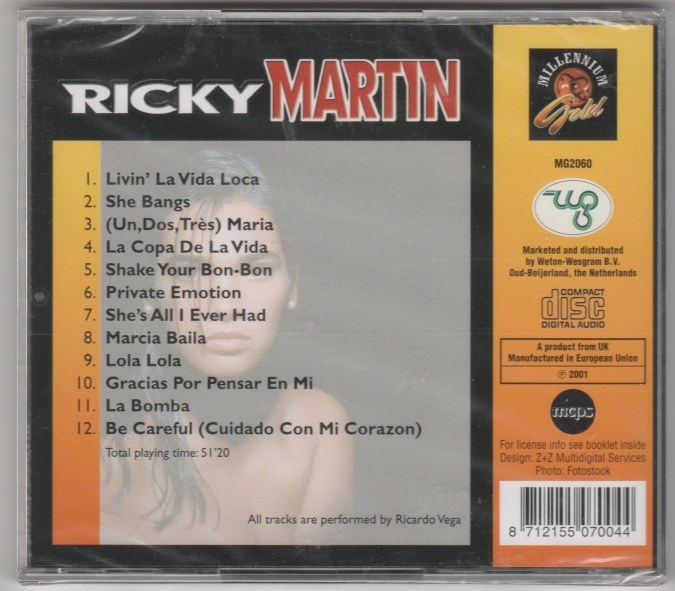 CD Ricky Martin Livin´ La Vida Loca Performed By Ricardo Vega