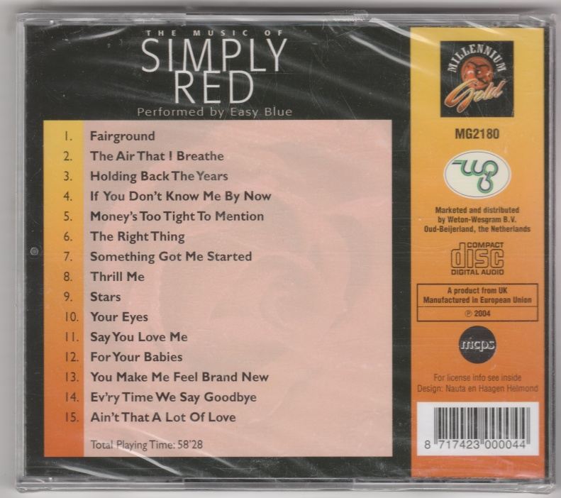 CD The Music of Simply Red performed by Easy Blue