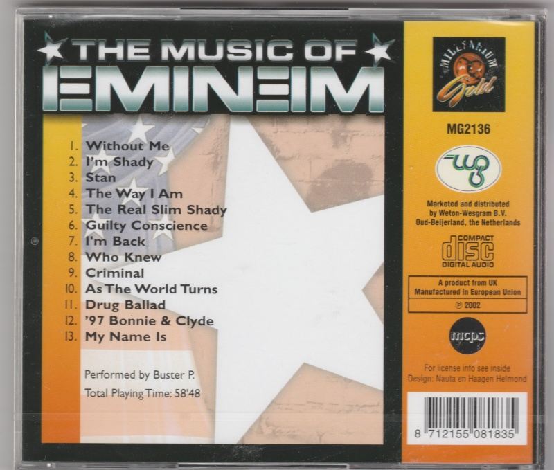 CD The Music of EMINEM performed by Buster P. 