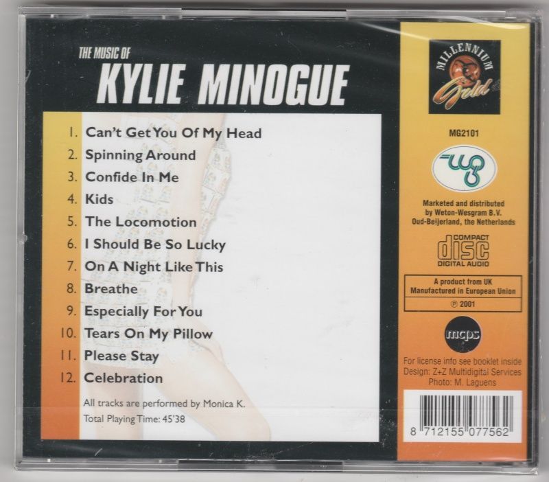 CD The Music of Kylie Minogue performed by Monica K.