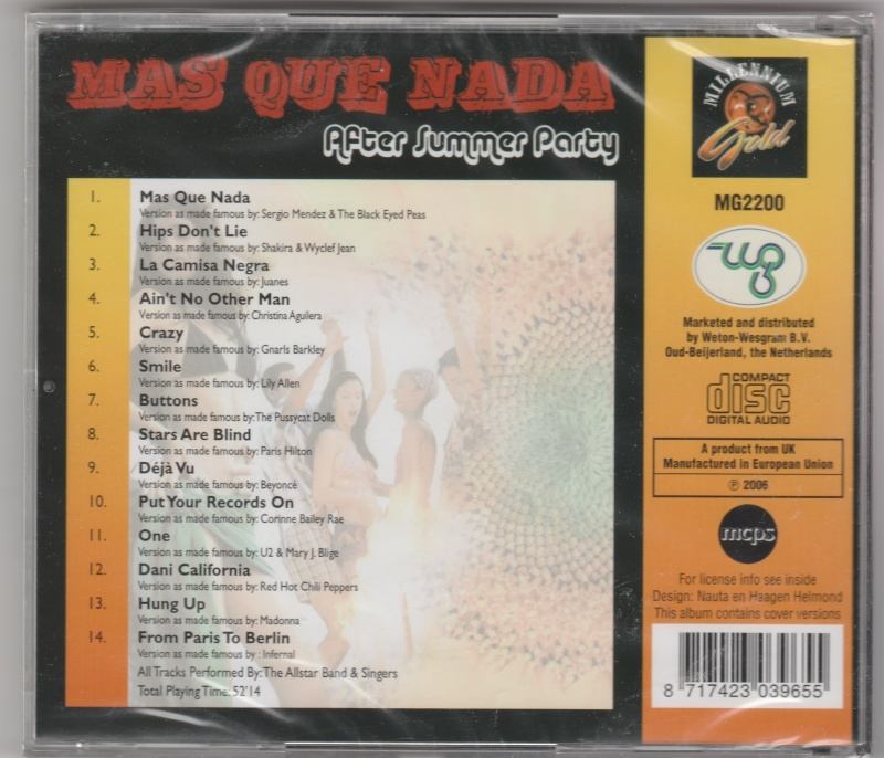 CD Mas Que Nada - After Summer Party Performed By The Allstar Band & Singers