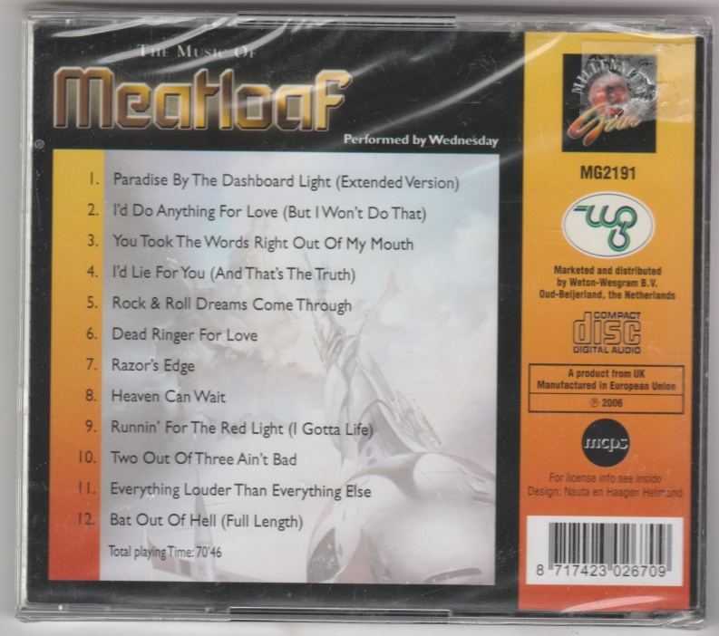 CD The Music Of MEATLOAF performed by Wednesday