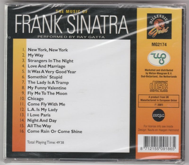 CD The Music Of FRANK SINATRA New York, New York performed by Ray Gatta