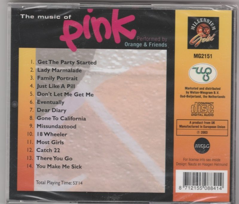 CD The Music Of PINK performed by Orange & Friends