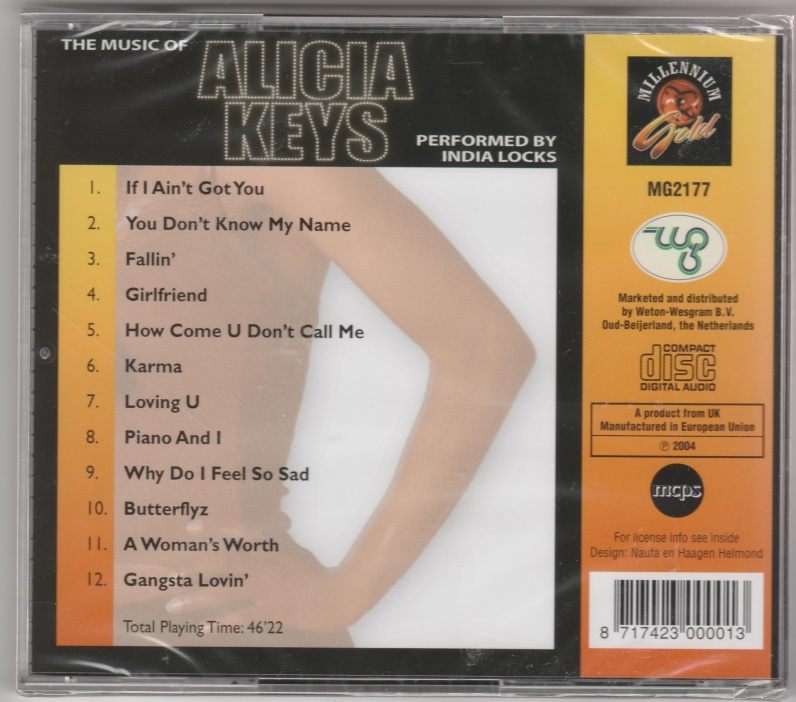 CD The music of ALICIA KEYS performed by India Locks
