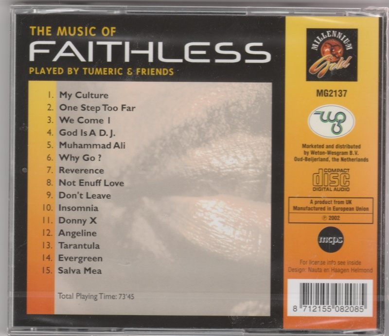 CD The Music Of FAITHLESS played by Tumeric & Friends