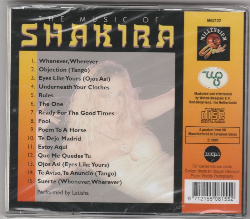 CD The Music Of SHAKIRA performed by Latisha