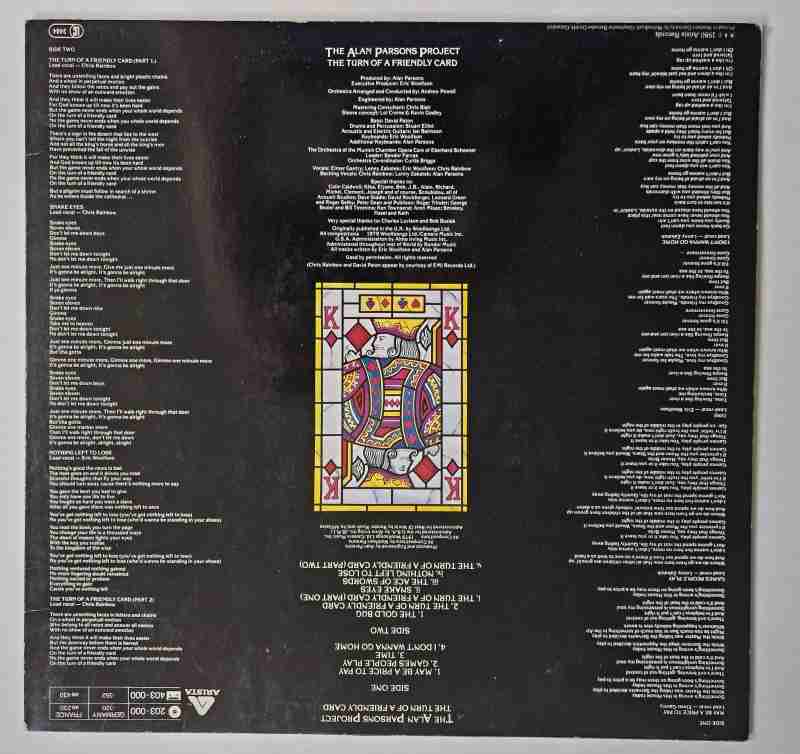 LP The Alan Parsons Project - The Turn Of A Friendly Card