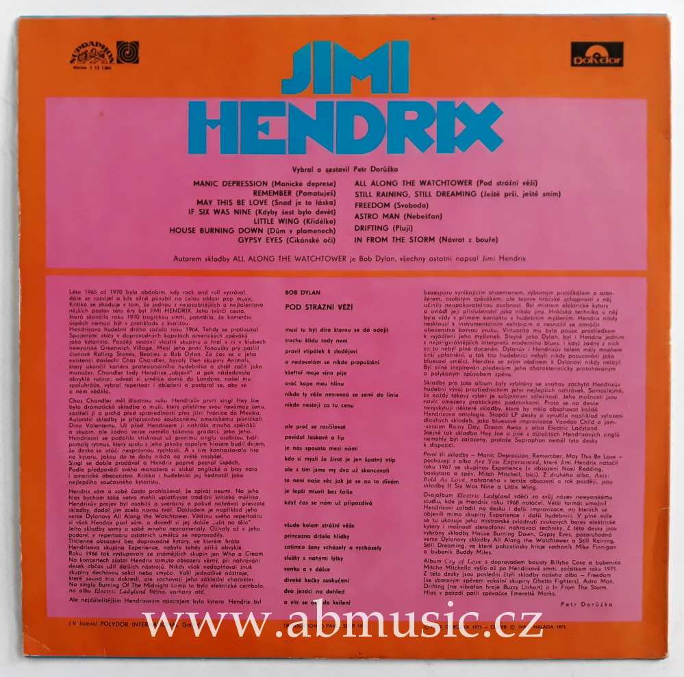 LP Jimi Hendrix Supraphon