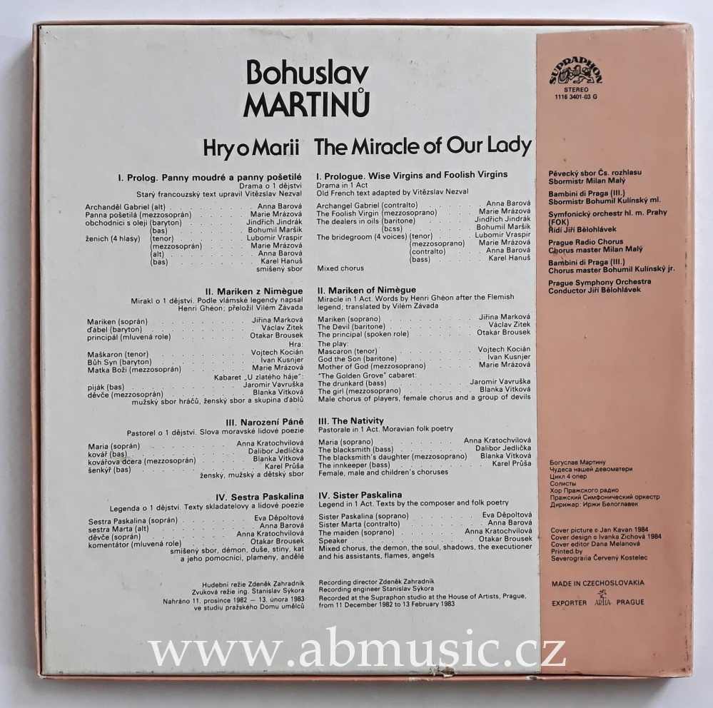 LP Bohuslav Martinů - Hry o Marii