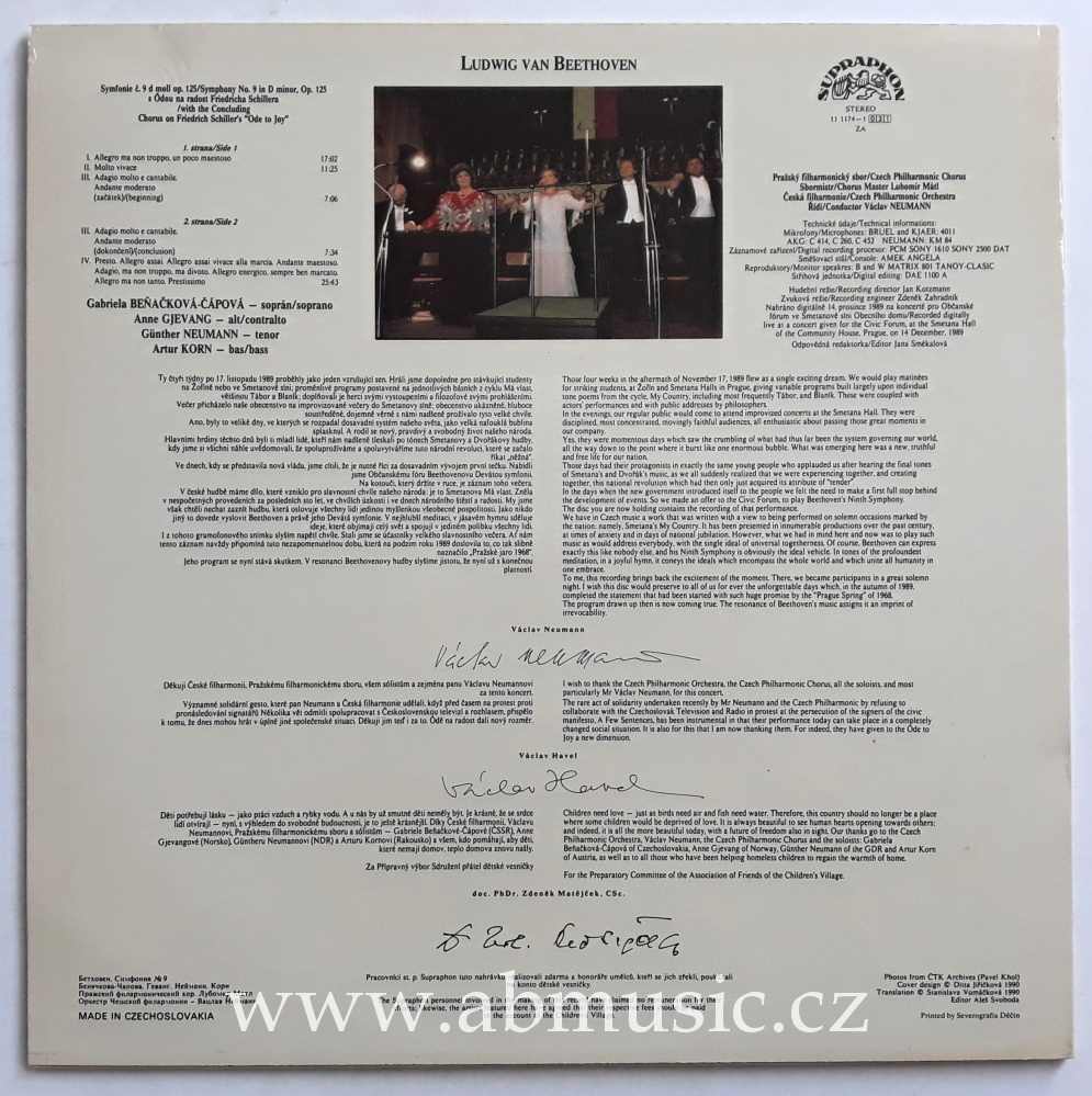LP Ludwig Van Beethoven - Symphony no. 9 Václav Neumann