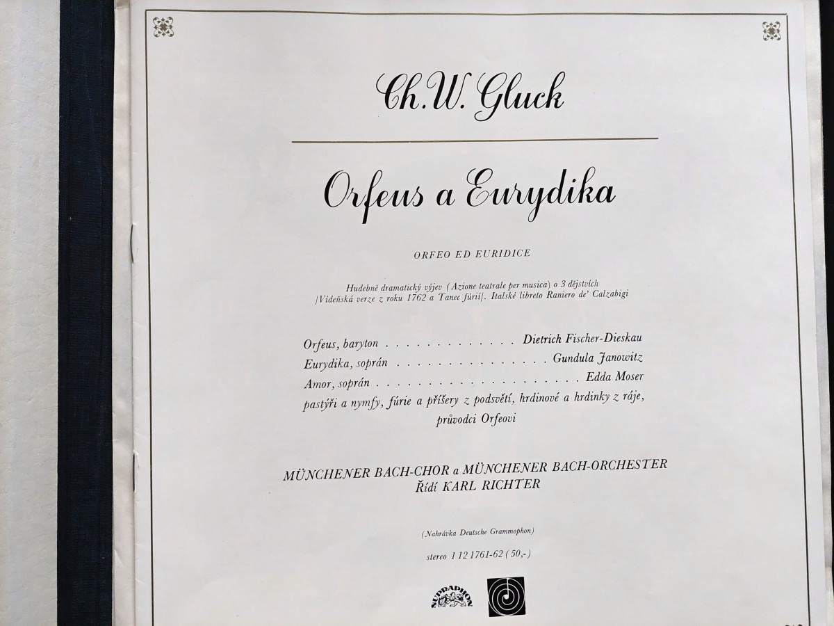 2 LP Christoph Wilibald Gluck - Orfeus a Eurydika