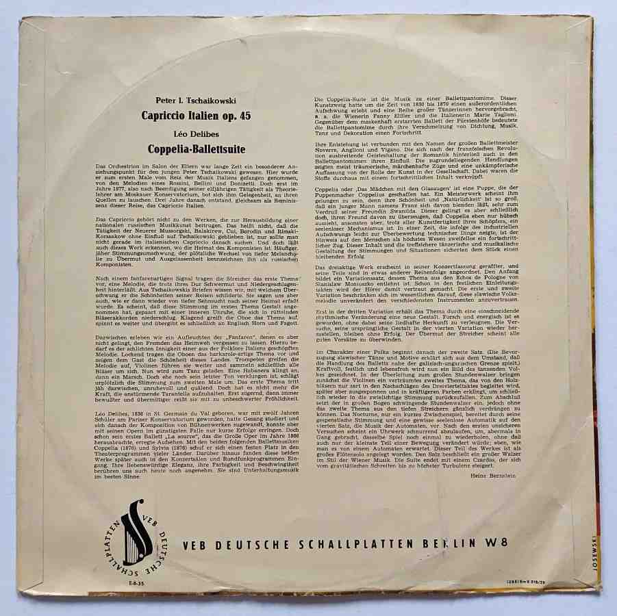 LP Capriccio Italien op. 45 - Coppelia Ballettsuite