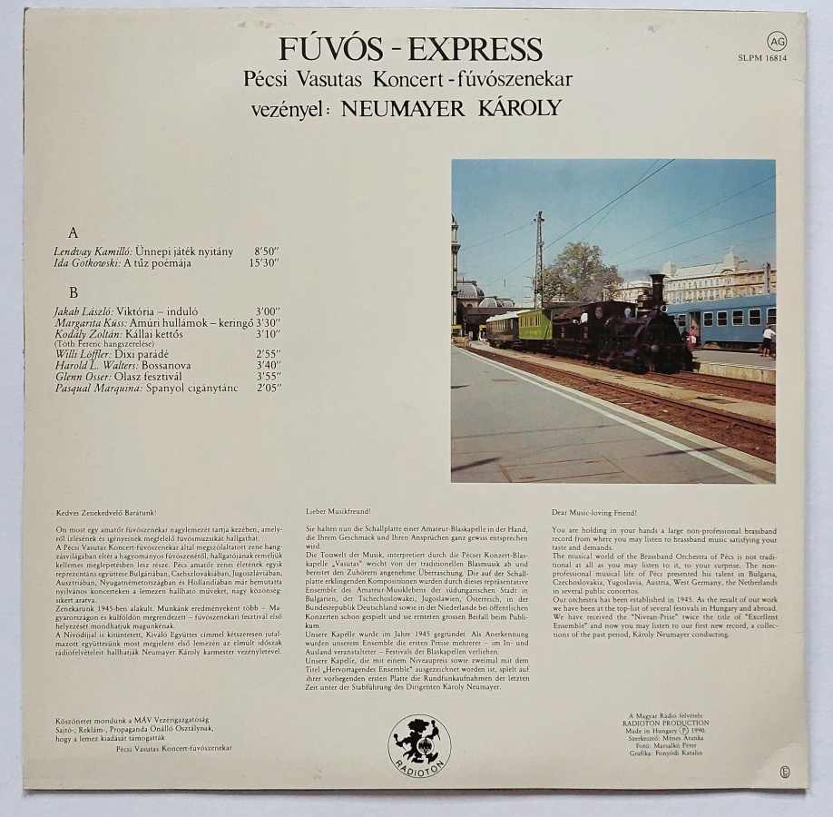 LP Fúvos - Expres - Pécsi Vasutas Koncert - fúvószenekar