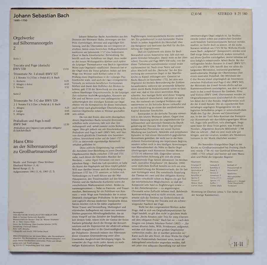 LP Johann Sebastian Bach - ORGELWERKE 2