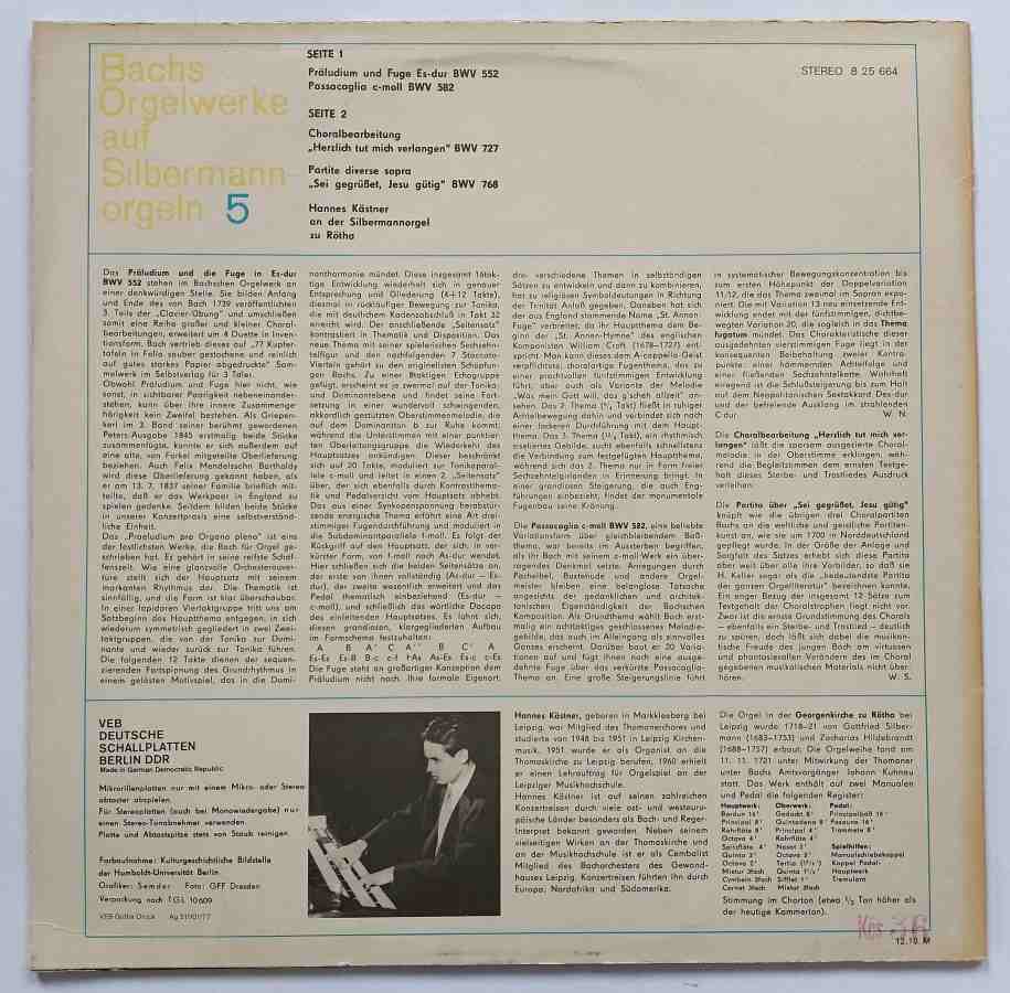 LP Johann Sebastian Bach - ORGELWERKE 5