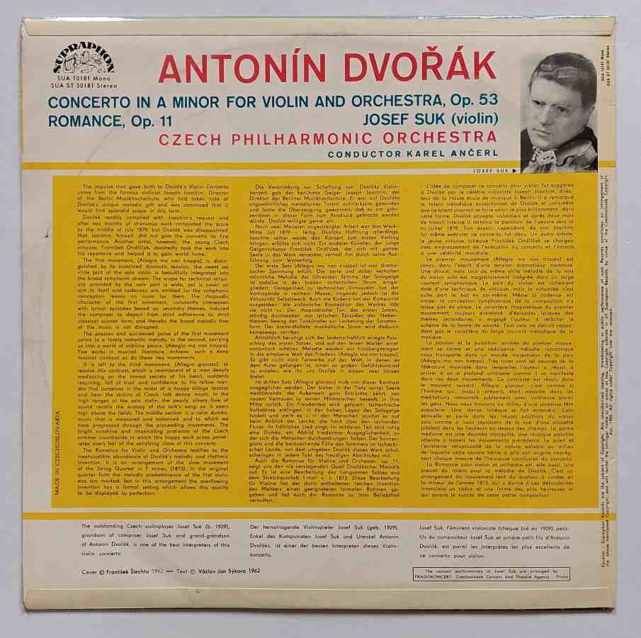 LP ANTONÍN DVOŘÁK - Concert in A minor for violin and orchestra op. 53