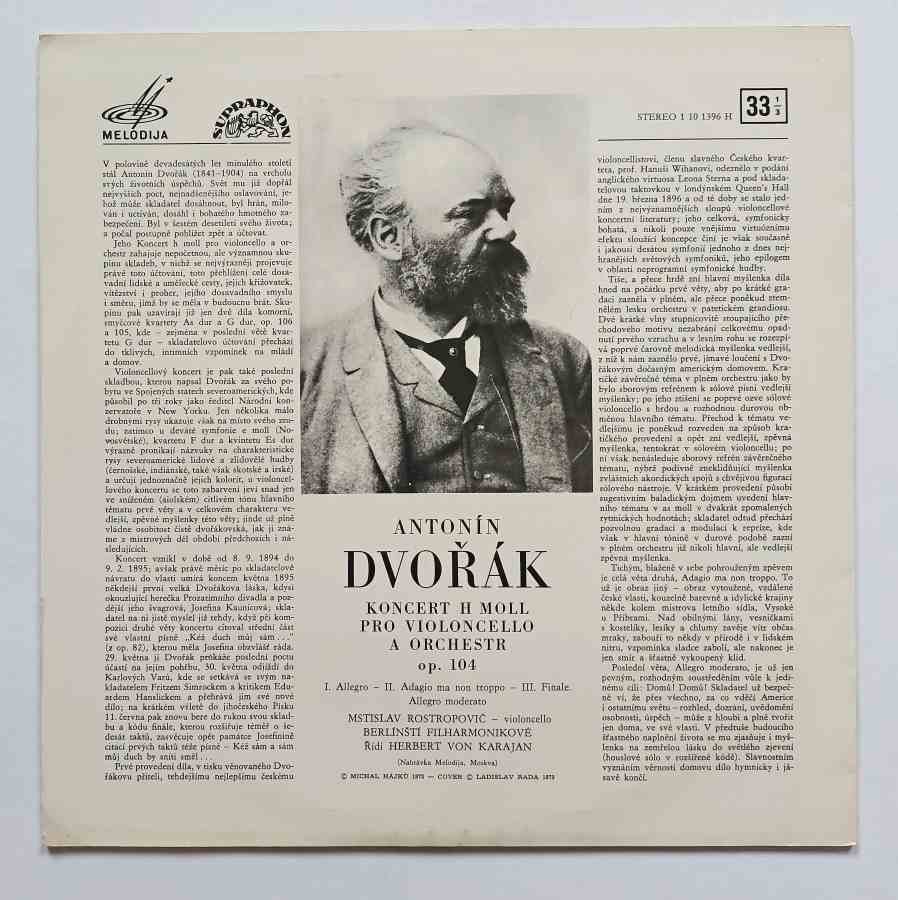 LP ANTONÍN DVOŘÁK - Koncert H moll pro violoncello a orchestr