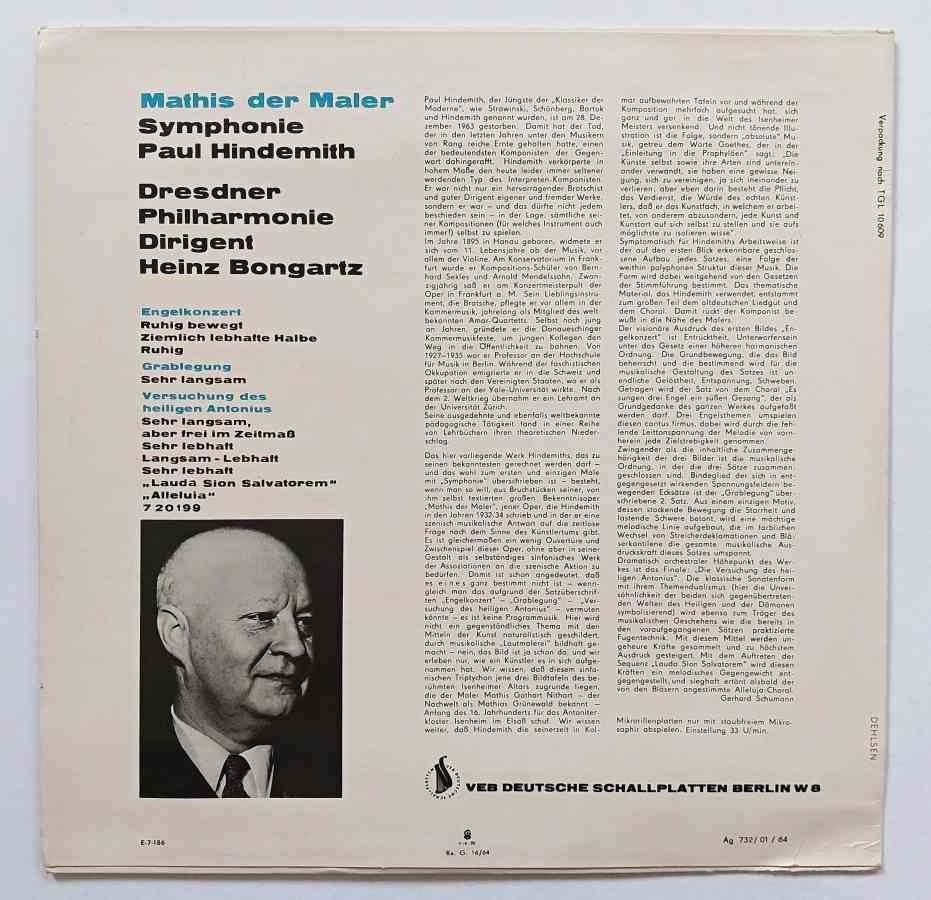 LP Paul Hindemith - Mathis der Maler Symphonie