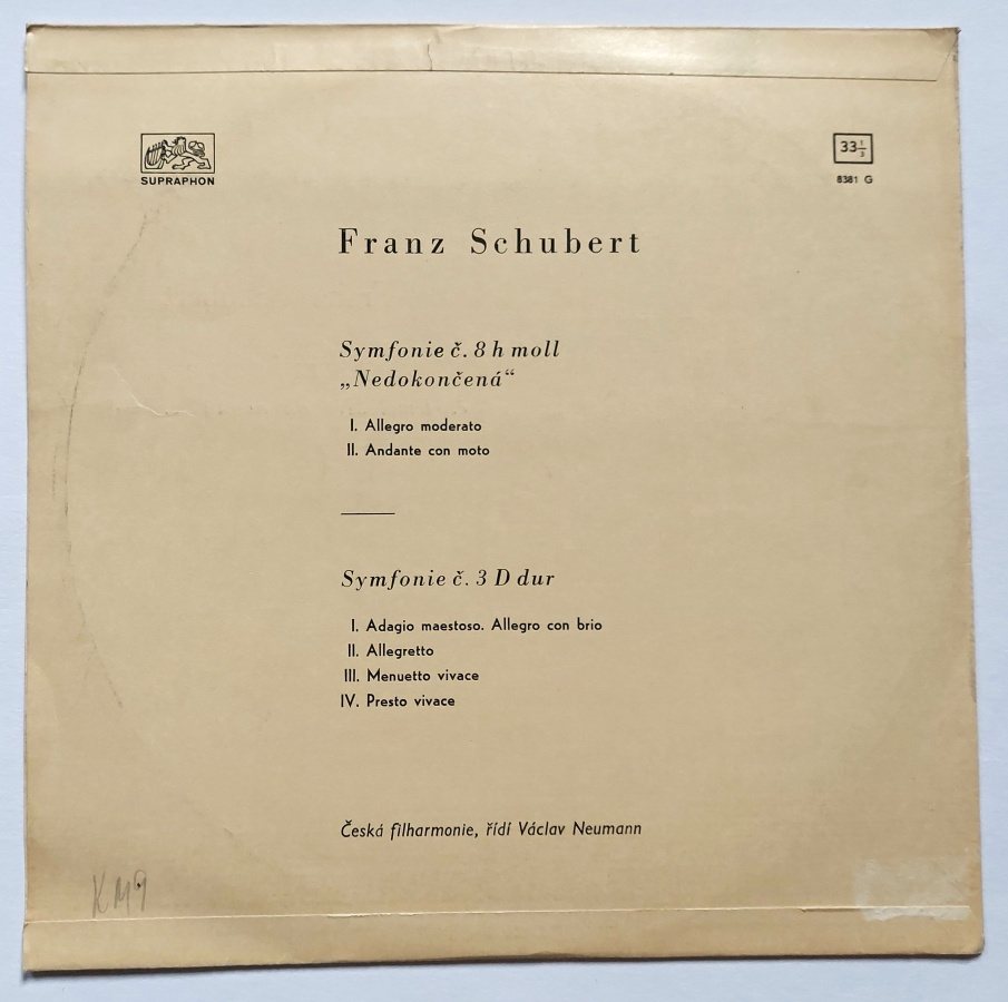 LP Franz Schubert - Symfonie č. 8 h moll Nedokončená
