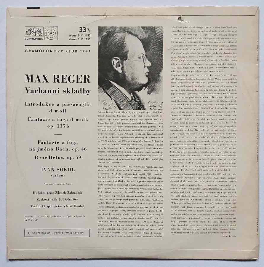 LP MAX REGER - SKLADBY PRO VARHANY 