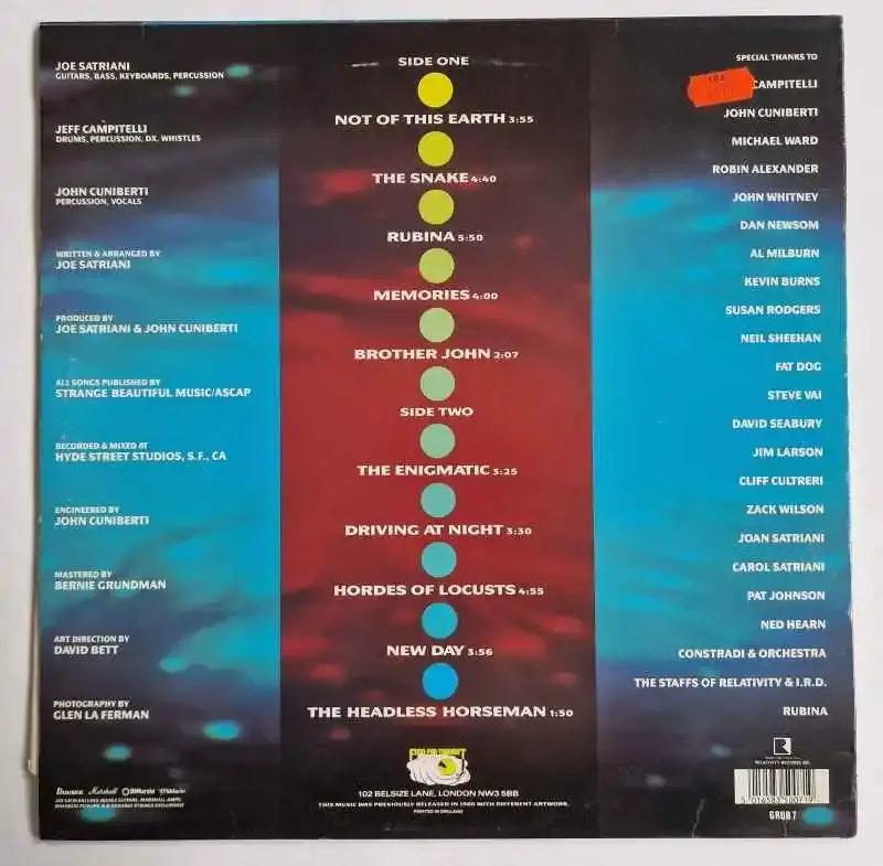 LP Joe Satriani - Not Of This Earth