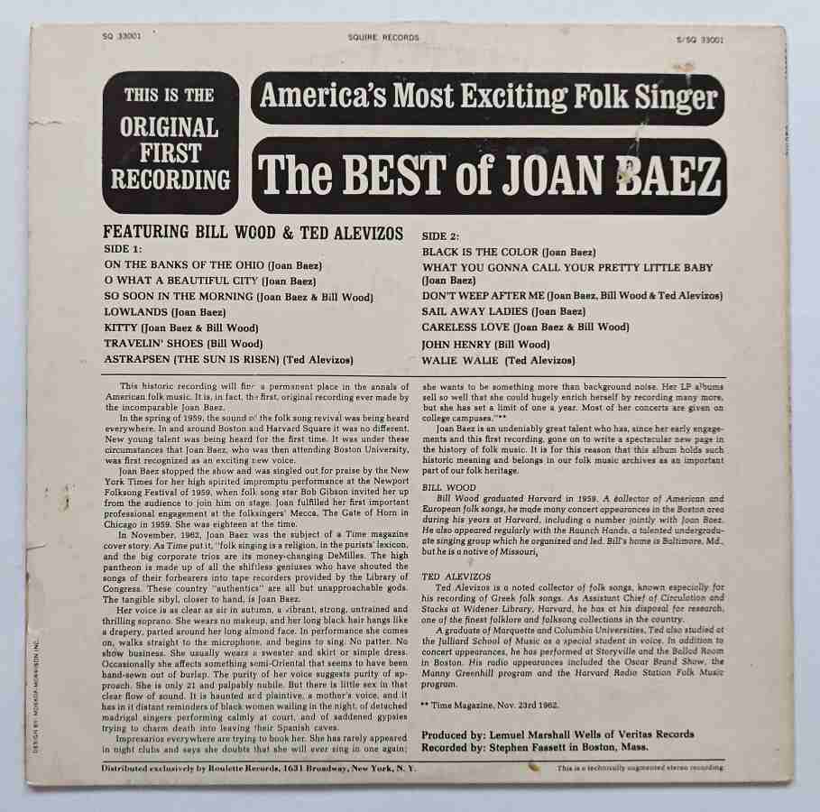 LP The BEST of JOAN BAEZ