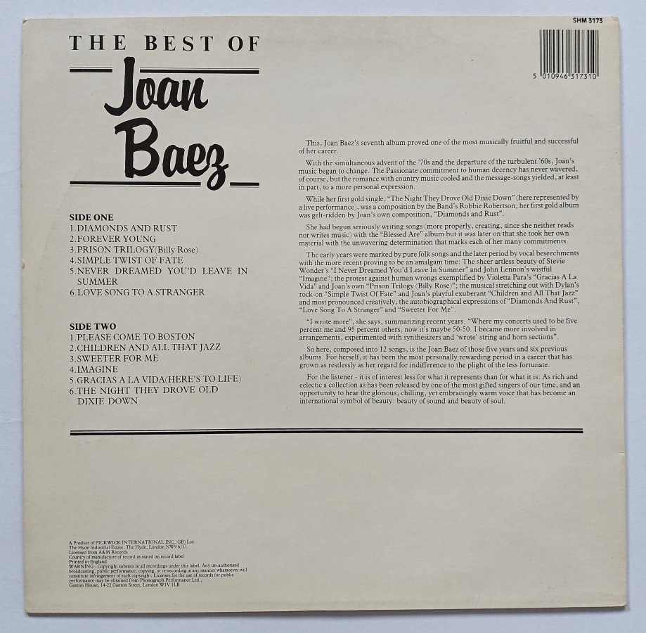 LP The BEST of JOAN BAEZ 1976