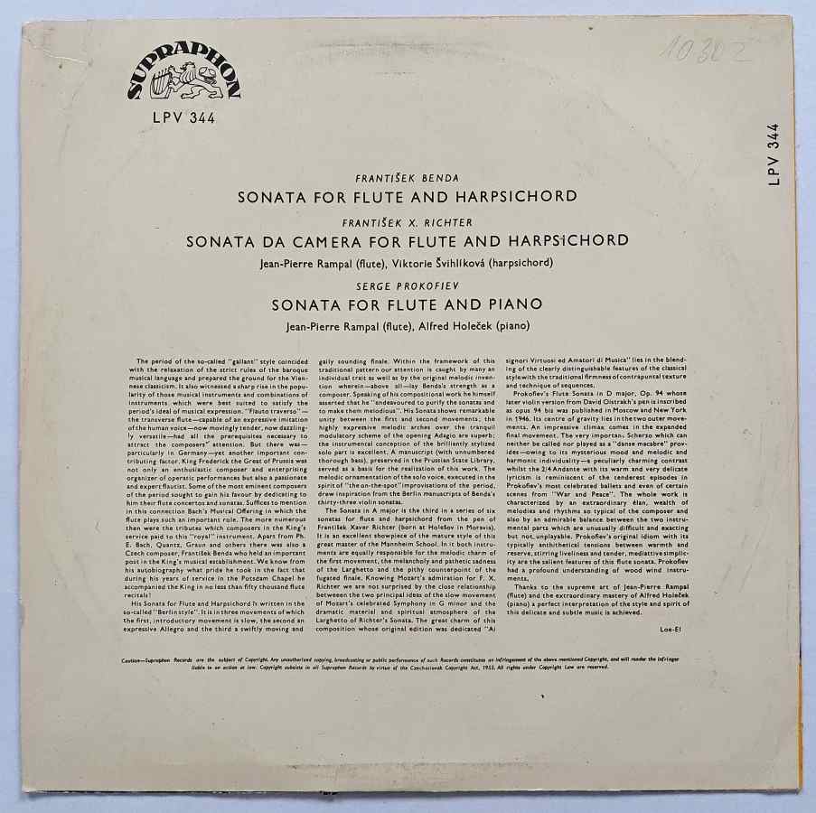 LP Sergej PROKOFIEV - Jean Pierre RAMPAL Flute Recital