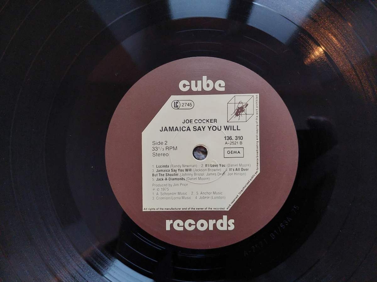 LP JOE COCKER - JAMAICA SAY YOU WILL