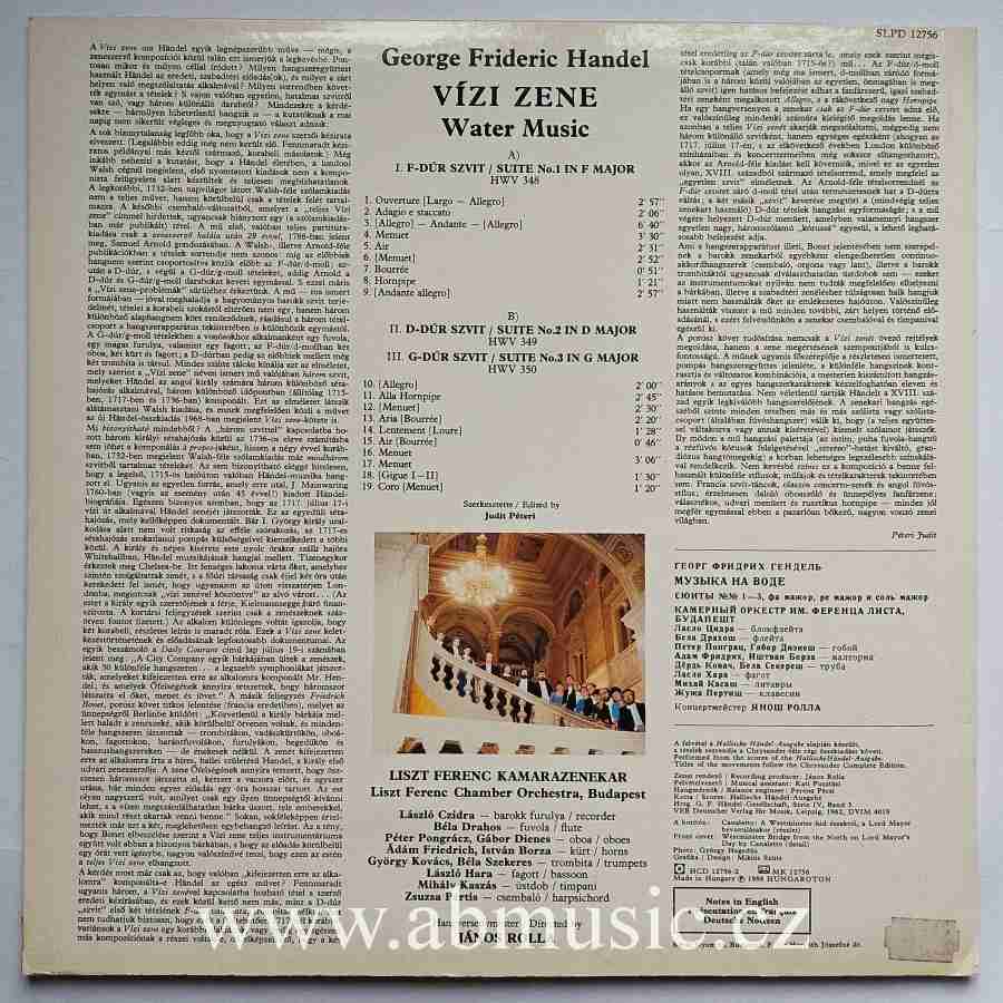 LP Georg Friedrich Händel - Water Music János Rolla