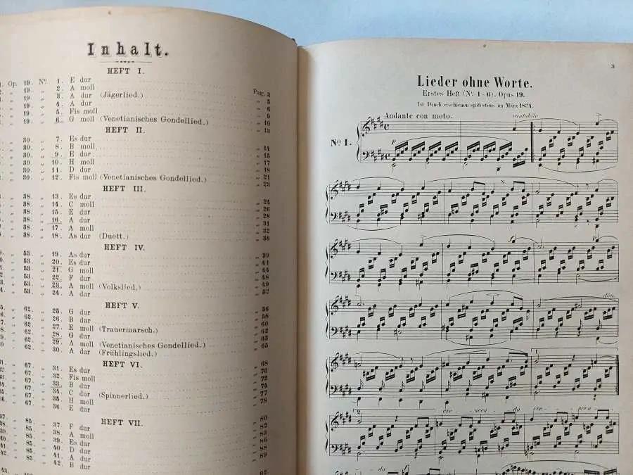 Mendelssohn - Písně beze slov - Lieder ohne worte noten