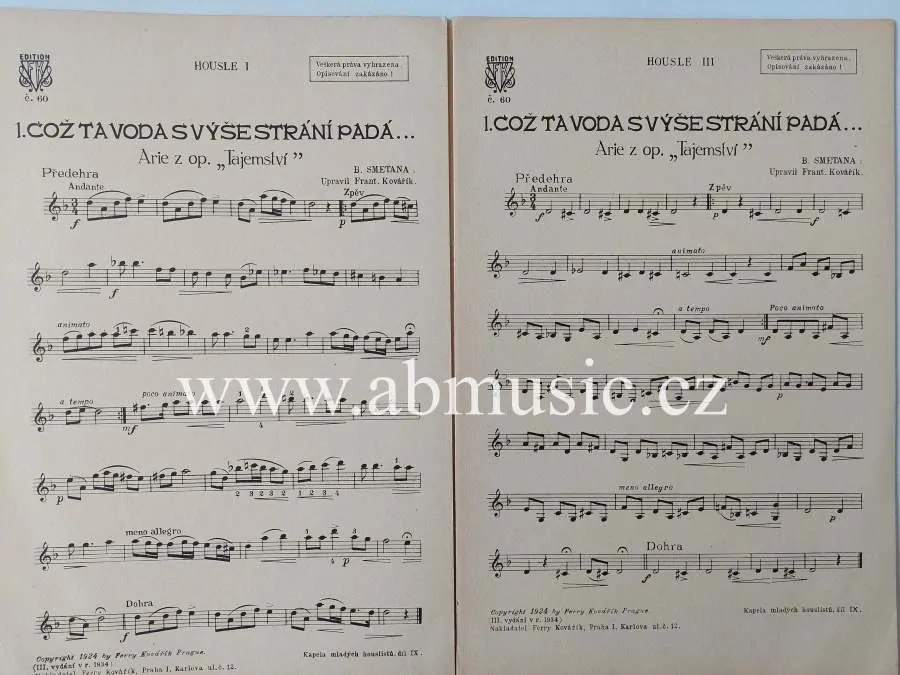 Bedřich Smetana - Kapela mladých houslistů Třetí Smetanovo slavnostní číslo Díl IX.