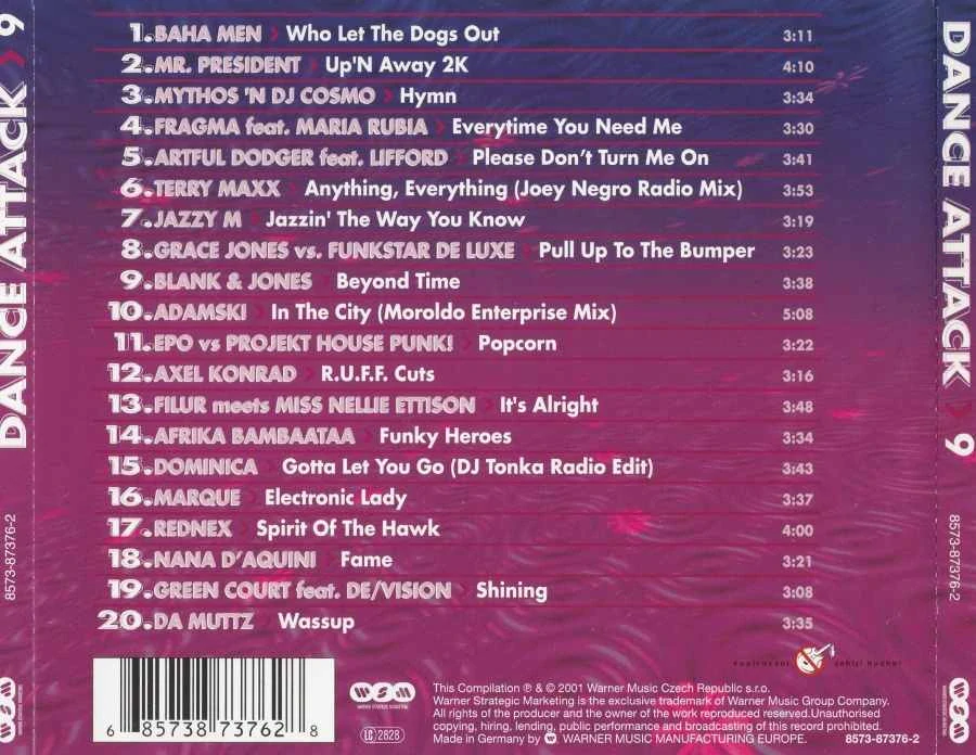 CD Dance 9 Attack - 20 Dance Hits
