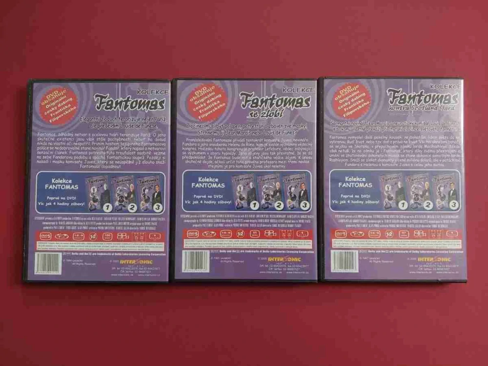 3 DVD Fantomas kolekce