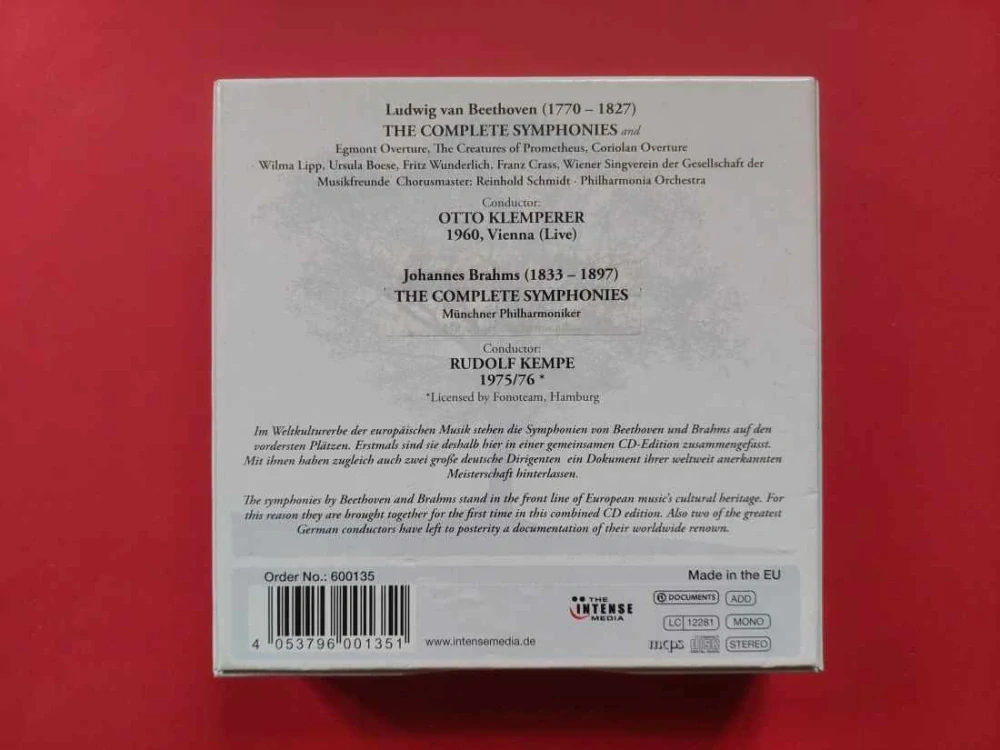 CD Beethoven & Brahms Complete Symphonies Klemperer / Kempe