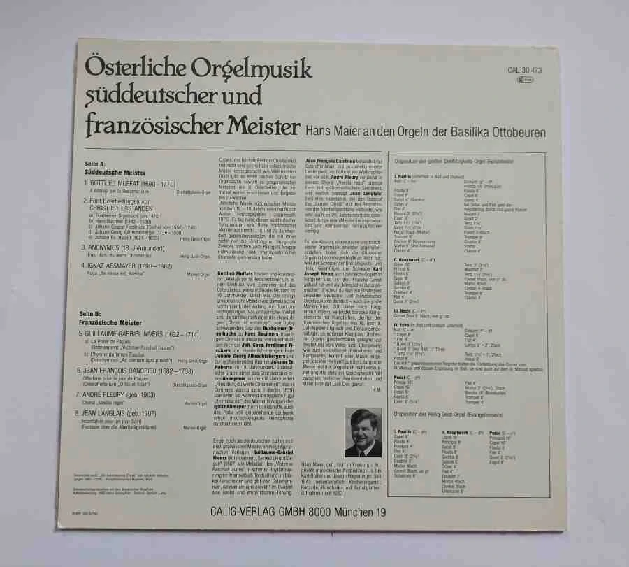LP Österliche Orgelmusik Süddeutscher Und Französischer Meister - Hans Maier