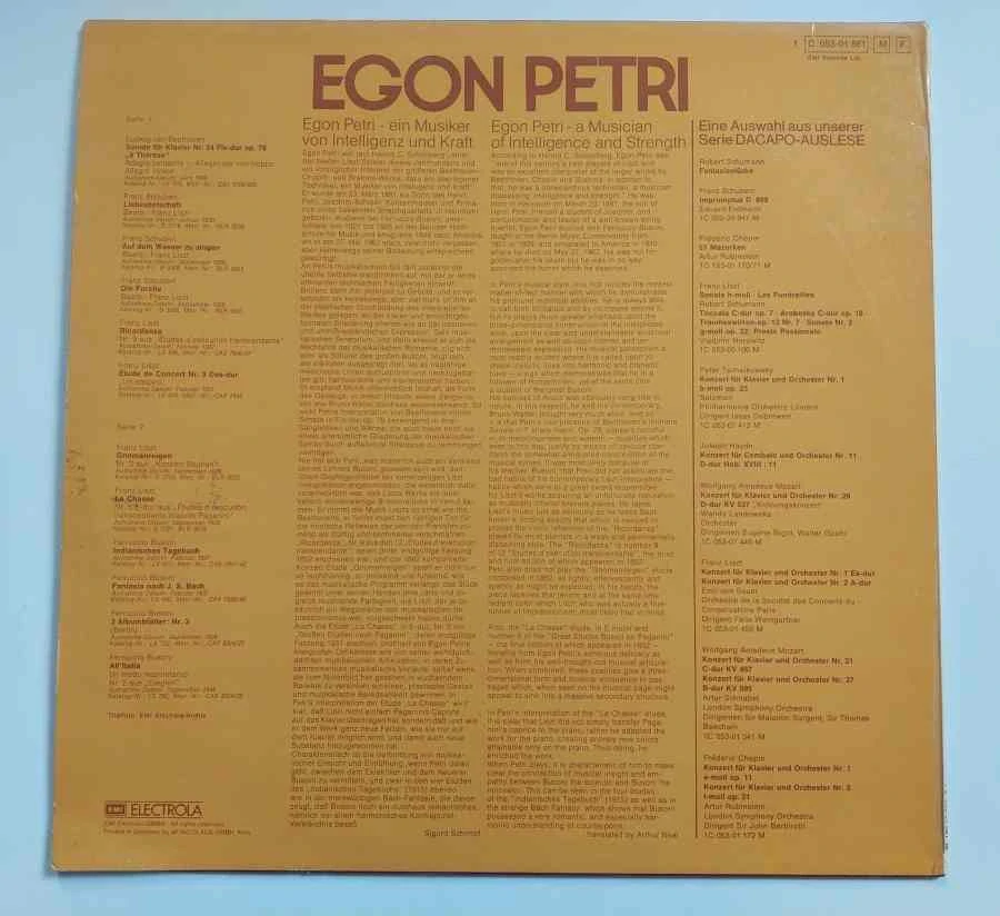 LP Egon Petri spielt Beethoven, Liszt, Busoni