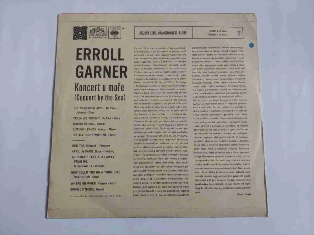 LP Erroll Garner - Koncert u moře ( Concert by the Sea )