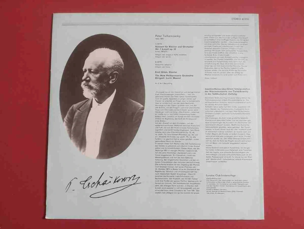 LP Tschaikowsky - Klavierkonzert nr.1 Emil Gilels