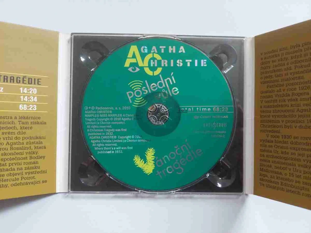 CD Agatha Christie - Poslední vůle / Vánoční tragédie
