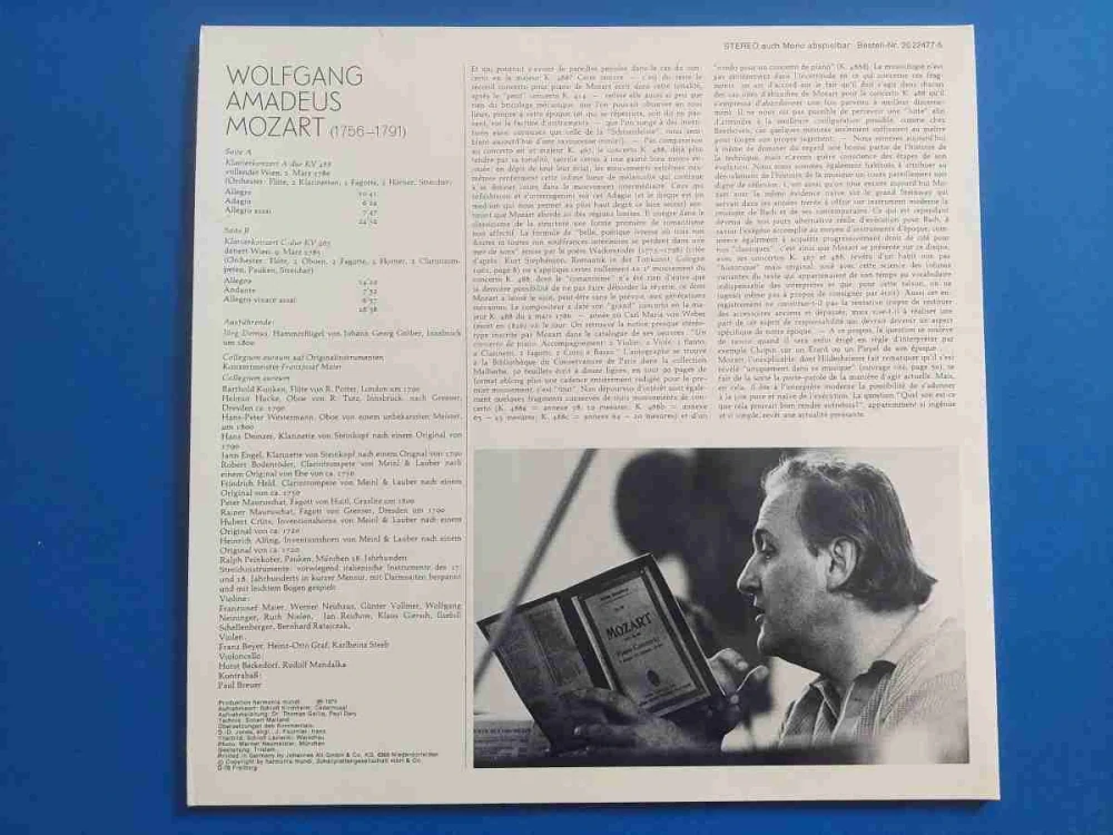 LP Wolfgang Amadeus Mozart - Klavierkonzerte A dur KV 488 und C dur KV 467